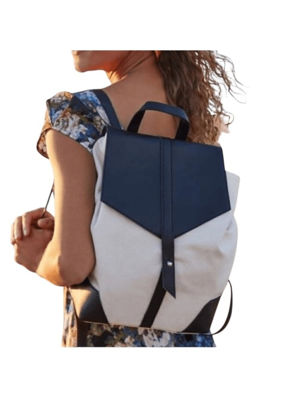 Deux Lux Canvas Small Backpack Cream One Size Minimalist Travel Vacation Casual